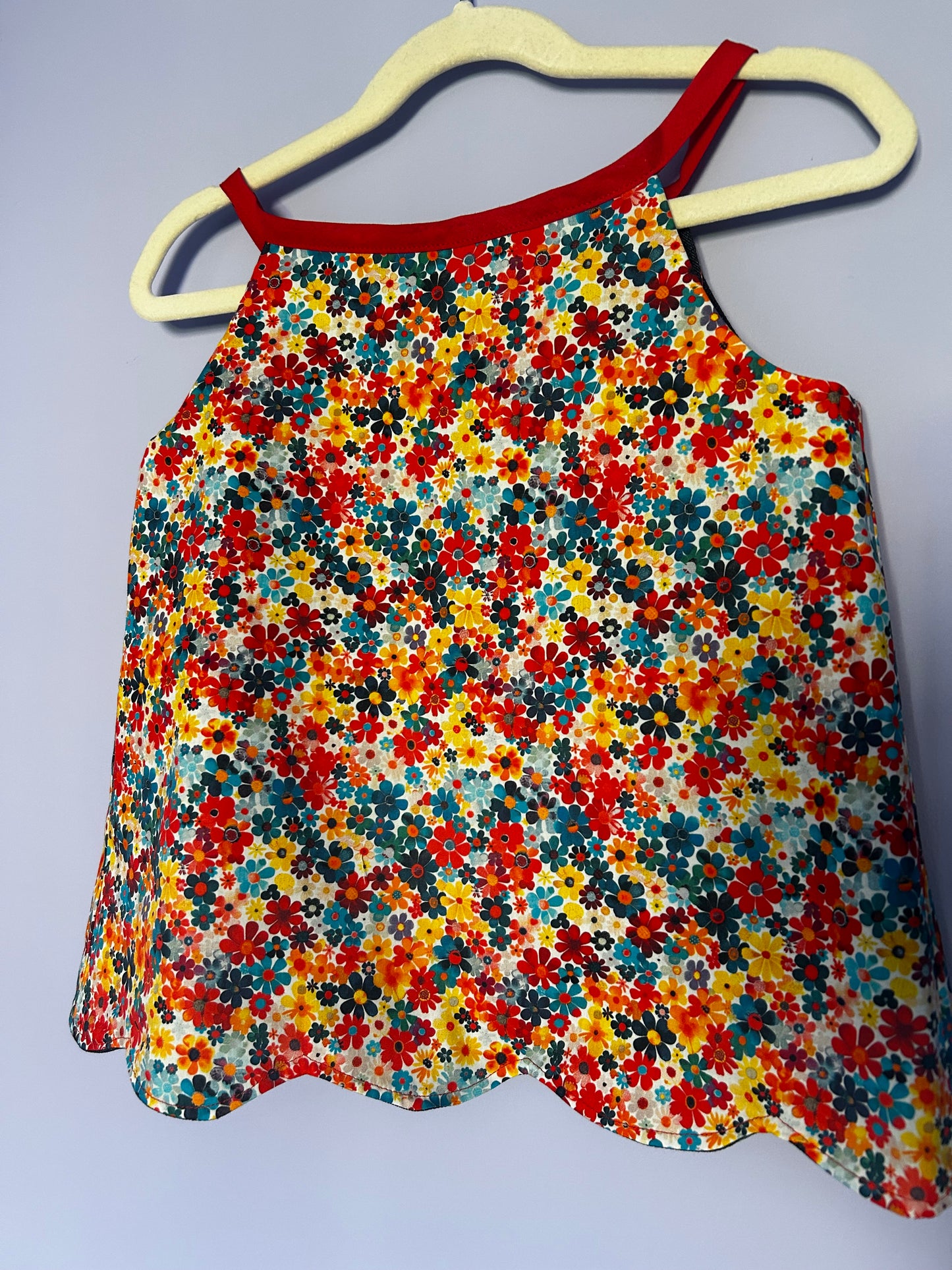 Floral Scalloped Swing Vest Top