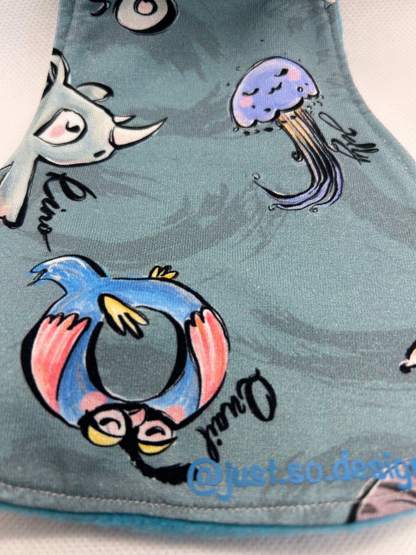 Handmade dummy comforter is the perfect soothing companion. Crafted from soft, baby safe jersey cotton and fleece. Keeps dummies and pacifiers close whilst offering cuddly comfort for little ones.