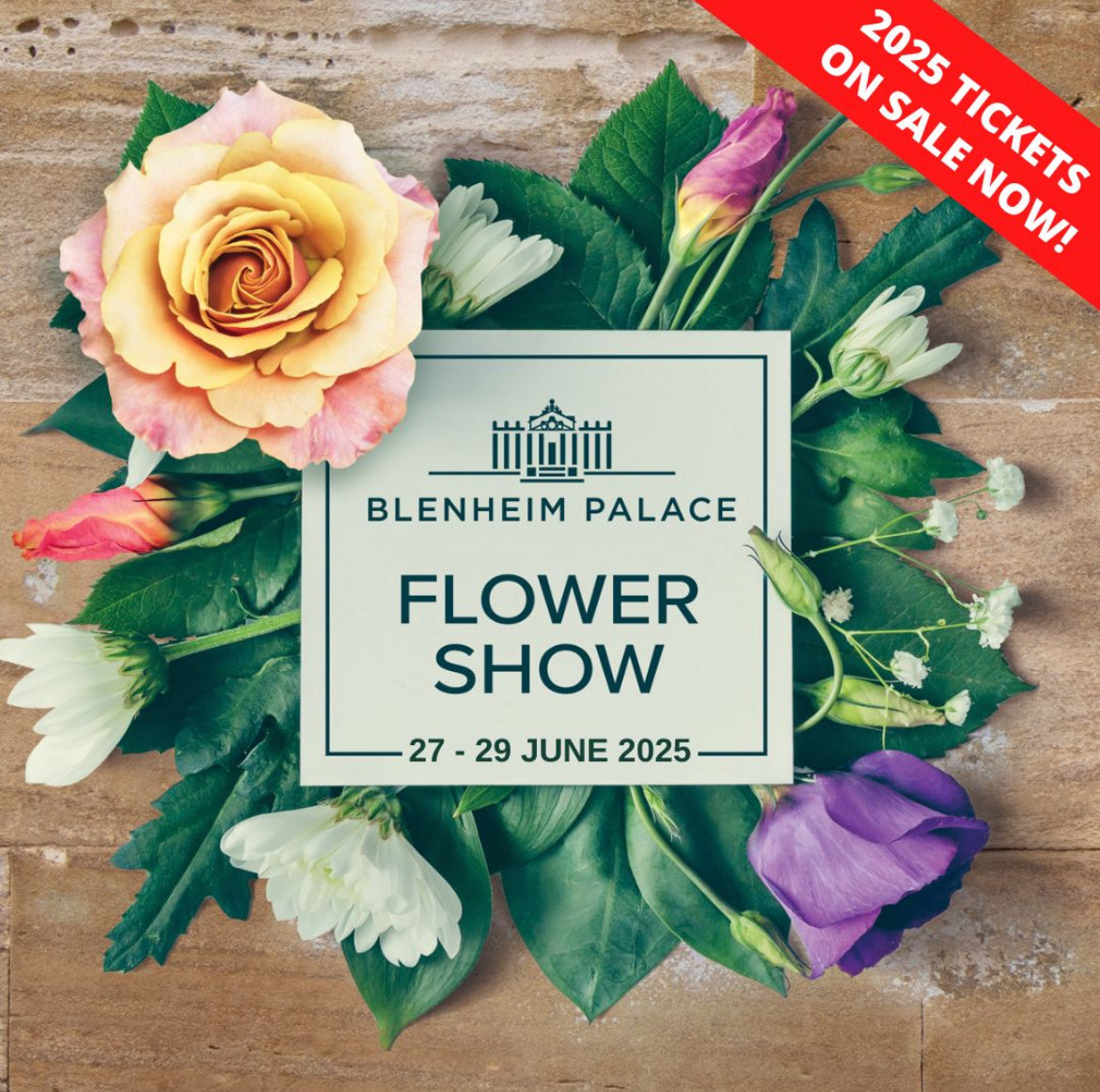 Logo for the 2025 Blenheim Flower Show, Just So Designs will be stall holding at the show this year with exclusive offers and products