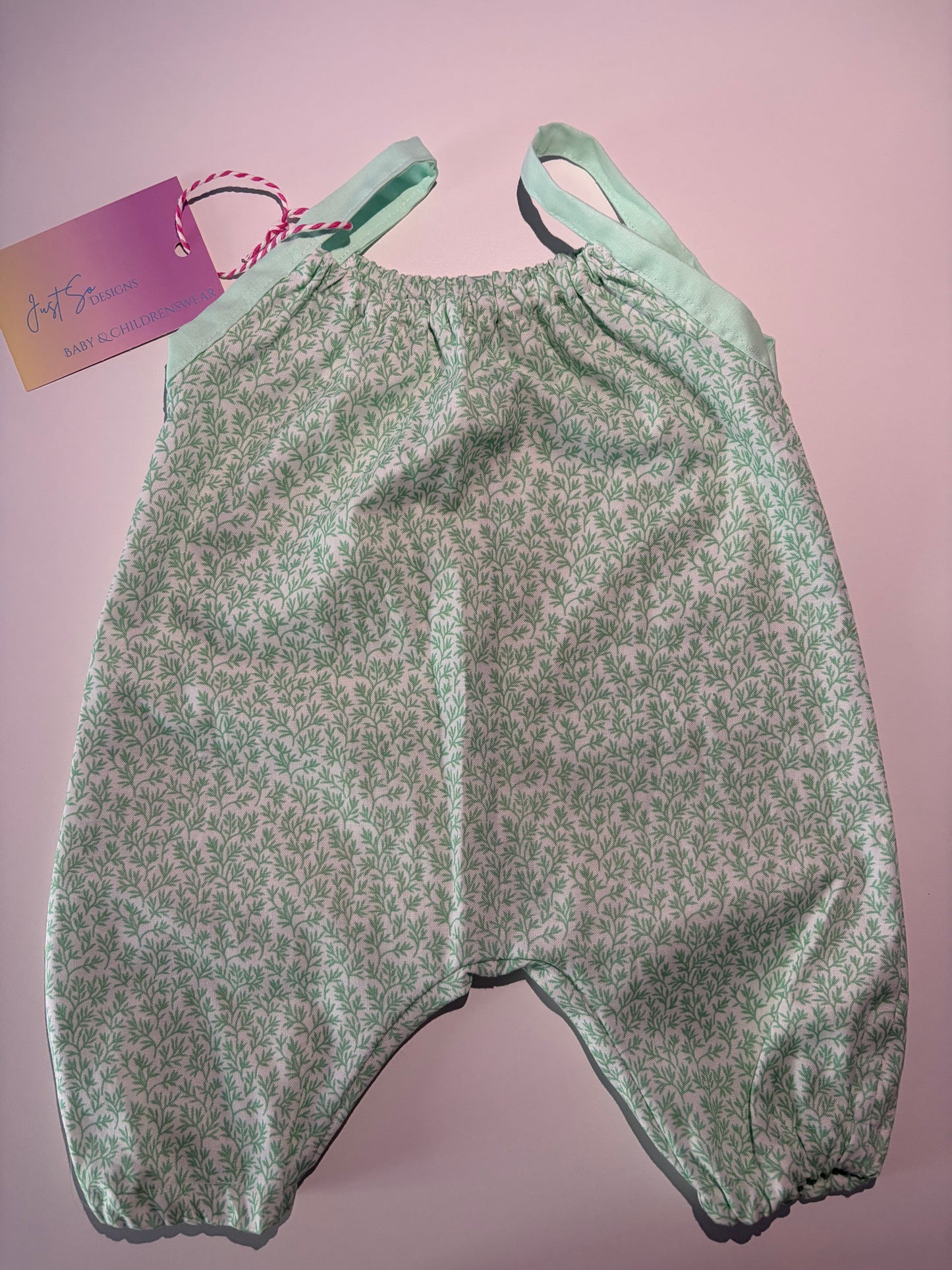 Green Floral Cotton Romper