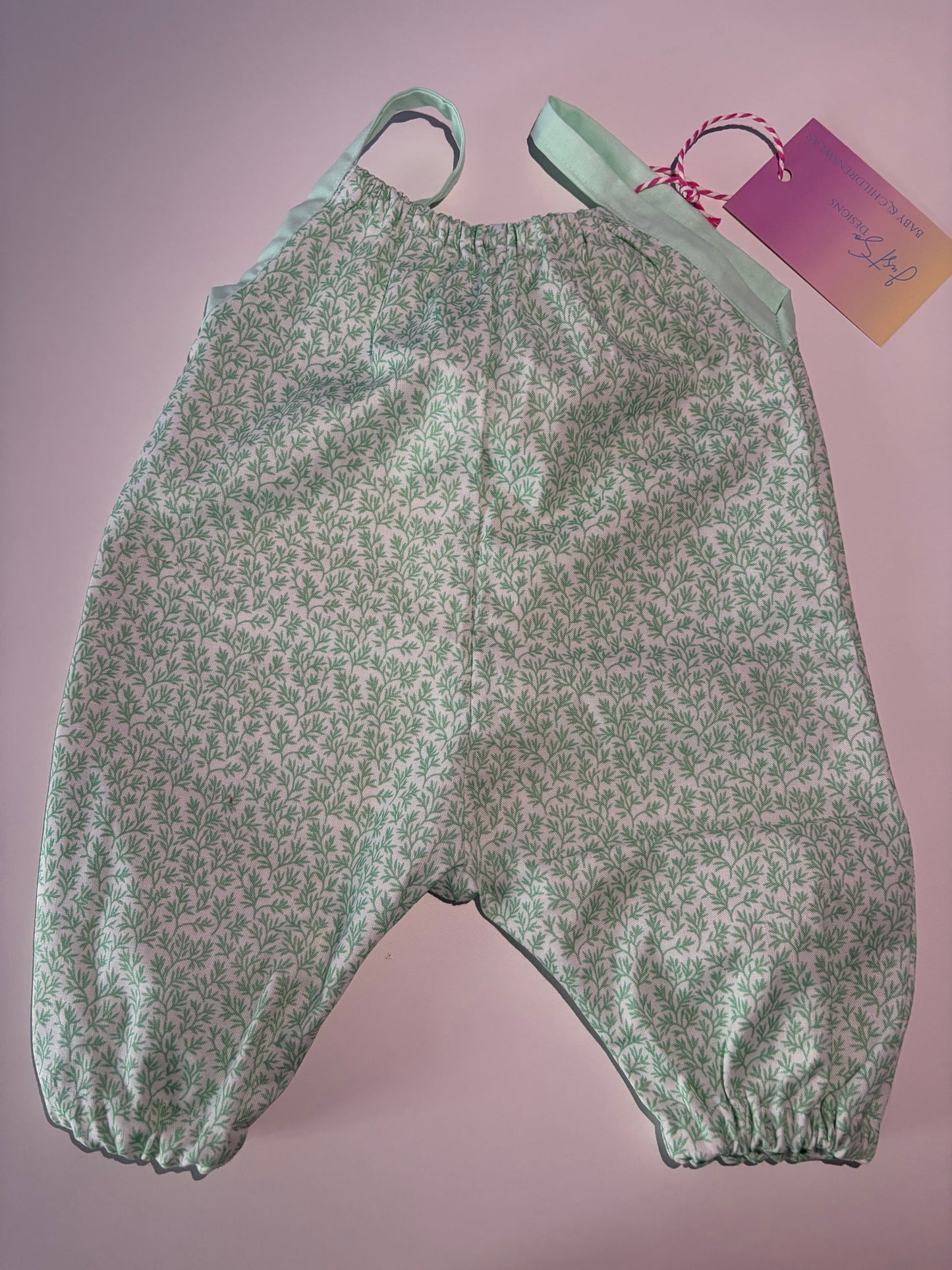 Green Floral Cotton Romper