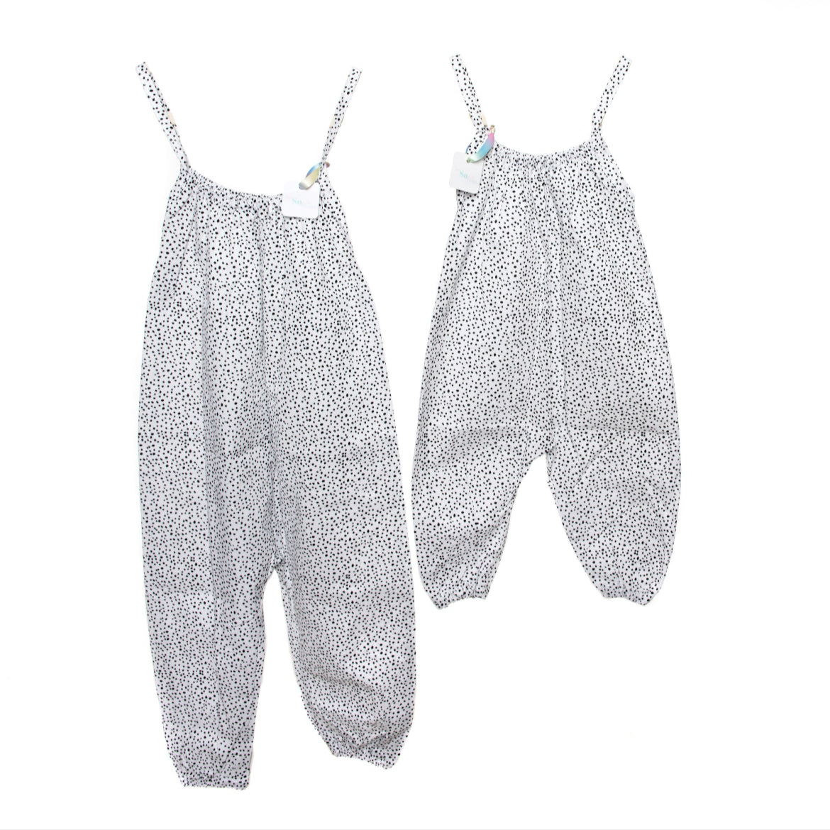 Monotone Dalmation Cotton Romper