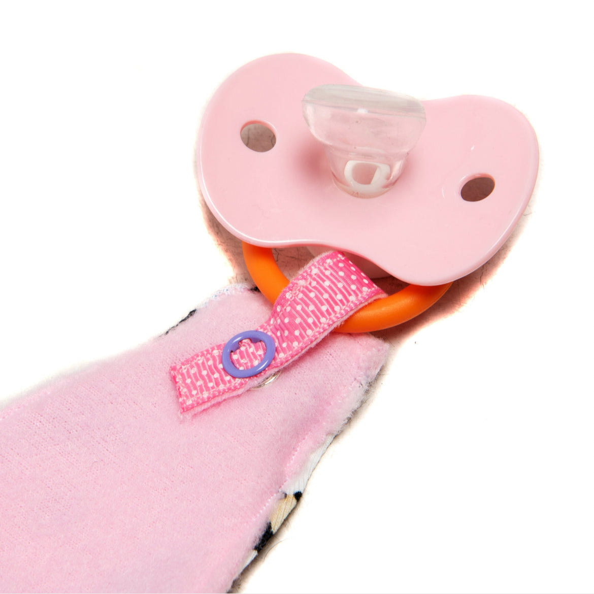 Handmade dummy comforter is the perfect soothing companion. Crafted from soft, baby safe jersey cotton and fleece. Keeps dummies and pacifiers close whilst offering cuddly comfort for little ones.